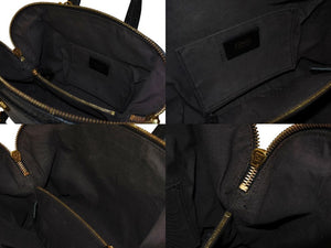 極美品 FENDI フェンディ カメレオン ミニハンドバッグ 8BL117 イタリア製 レザー ブラック ゴールド金具 中古 4c067171 