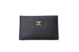 新品同様 CHANEL シャネル カードケース 名刺入れ ココマーク キャビアスキン 5番台 ブラック ゴールド金具 中古 4c067172