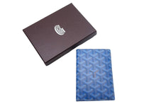 Load image into Gallery viewer, GOYARD ゴヤール パスケース パスポートケース グルネル PVCコーティングキャンバス ブルー 美品 中古 4c067177