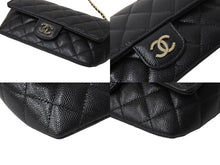 Load image into Gallery viewer, CHANEL シャネル マトラッセ ポシェット チェーンショルダーバッグ メガネケース 31番台 キャビアスキン ブラック 美品 中古 4c067178