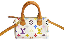 Load image into Gallery viewer, LOUIS VUITTON ルイヴィトン ミニスピーディ ハンドバッグ 2WAY 村上隆 M92645 モノグラムマルチカラー ホワイト 美品 中古 4c067181