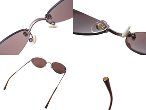 極美品 CHANEL シャネル リムレス サングラス 4003 c.116/75 サイズ53□19 130 ココマーク ブラウン プラスチック 中古 4c067183