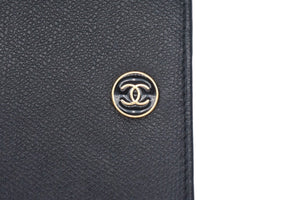 新品未使用 CHANEL シャネル パスケース サークル ココマーク プレート パスポート 9番台 ブラック 中古 4c067184