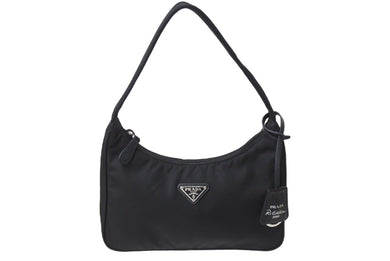 PRADA プラダ ホーボー RE-EDITION 2000 ホーボー ハンドバッグ トライアングル ブラック ナイロン 1NE515 美品 中古 4c067185 