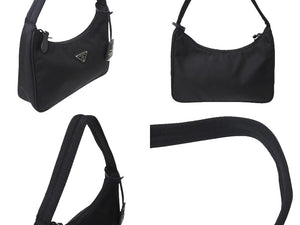 PRADA プラダ ホーボー RE-EDITION 2000 ホーボー ハンドバッグ トライアングル ブラック ナイロン 1NE515 美品 中古 4c067185 