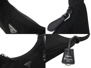 PRADA プラダ ホーボー RE-EDITION 2000 ホーボー ハンドバッグ トライアングル ブラック ナイロン 1NE515 美品 中古 4c067185 