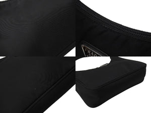 PRADA プラダ ホーボー RE-EDITION 2000 ホーボー ハンドバッグ トライアングル ブラック ナイロン 1NE515 美品 中古 4c067185 