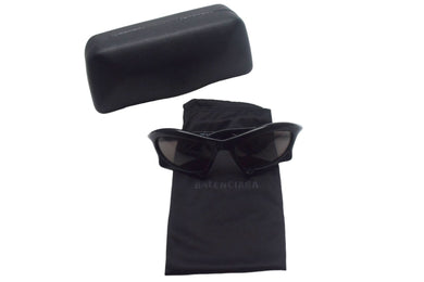 極美品 BALENCIAGA バレンシアガ 22SS バットレクタングル Bat Rectangle サングラス BB0229S ブラック ナイロン プラスチック 59□20₋125 中古 4c067190