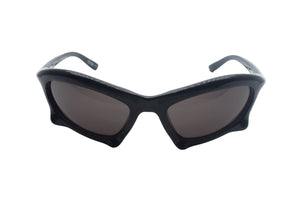 極美品 BALENCIAGA バレンシアガ 22SS バットレクタングル Bat Rectangle サングラス BB0229S ブラック ナイロン プラスチック 59□20₋125 中古 4c067190