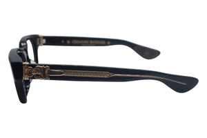 CHROME HEARTS クロムハーツ CUNTVOLUTED 伊達メガネ BK-18KGP サイズ49□23 147 ブラック ゴールドカラー プラスチック 美品 中古 4c067401