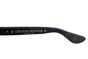 CHROME HEARTS クロムハーツ CUNTVOLUTED 伊達メガネ BK-18KGP サイズ49□23 147 ブラック ゴールドカラー プラスチック 美品 中古 4c067401