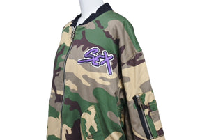 極美品 CHROMEHEARTS クロムハーツ MATTYBOY SexRecords ボンバージャケット ダガーファスナー クロスボタン サイズM 中古 4c067405