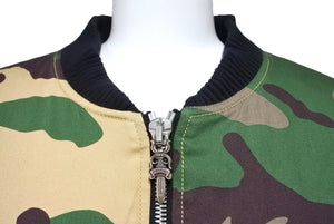極美品 CHROMEHEARTS クロムハーツ MATTYBOY SexRecords ボンバージャケット ダガーファスナー クロスボタン サイズM 中古 4c067405