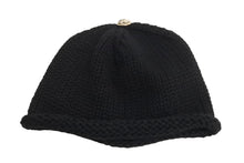 Load image into Gallery viewer, 極美品 ChromeHearts クロムハーツ レザーパッチビーニー カシミヤニットキャップ BSフレアパッチフレアボール付き 中古 4c067406