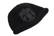 Load image into Gallery viewer, 極美品 ChromeHearts クロムハーツ レザーパッチビーニー カシミヤニットキャップ BSフレアパッチフレアボール付き 中古 4c067406