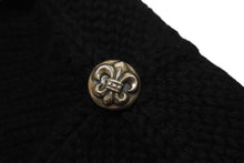 Load image into Gallery viewer, 極美品 ChromeHearts クロムハーツ レザーパッチビーニー カシミヤニットキャップ BSフレアパッチフレアボール付き 中古 4c067406