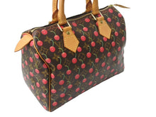 Load image into Gallery viewer, LOUIS VUITTON ルイヴィトン スピーディ25 ハンドバッグ M95009 村上隆 モノグラムチェリー ブラウン 美品 中古 4c067409