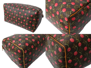 LOUIS VUITTON ルイヴィトン スピーディ25 ハンドバッグ M95009 村上隆 モノグラムチェリー ブラウン 美品 中古 4c067409