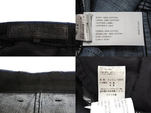 CHROME HEARTS クロムハーツ ウォッシュド デニムパンツ クロスパッチ JEAN STRTLG FBRC インディゴ サイズ34 美品 中古 4c067410