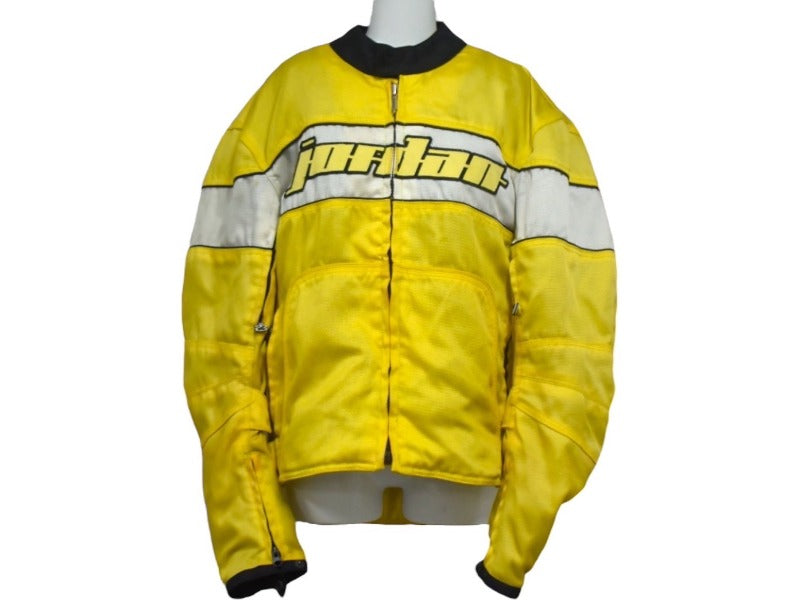 Michael Jordan マーシャル ジョーダン オートバイジャケット ライダースジャケット モータースポーツ サイズS イエロー 良品 中古 4c067416