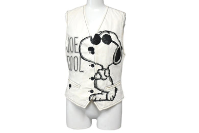 ICEBERG アイスバーグ ベスト インポート スヌーピー ボタンベスト サイズ38 コットン ホワイト 良品 中古 4c067417