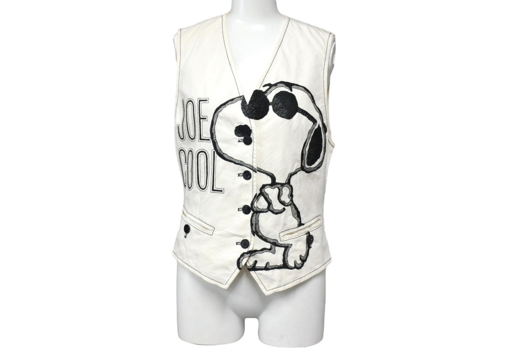 ICEBERG アイスバーグ ベスト インポート スヌーピー ボタンベスト サイズ38 コットン ホワイト 良品 中古 4c067417