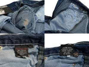 新品未使用 VINTAGE RUFF RYDERS ラフライダーズ デニムショートパンツ サイズ32 DIRTY DENIM デッドストック コットン 中古 4c067423