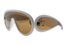 Load image into Gallery viewer, 新品未使用 LOEWE ロエベ サングラス アイウェア サイズ140▫︎0 145 ゴールド金具 ホワイト 中古 4c067426