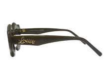 Load image into Gallery viewer, 新品未使用 LOEWE ロエベ サングラス サイドロゴ LW40109U サイズ52▫︎18 140 イタリア製 ゴールド金具 カーキ 中古 4c067430