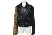 Load image into Gallery viewer, CHROME HEARTS クロムハーツ JJ DEAN ライダースジャケット サイズM ブラック レオパード ハラコ レザー シルバー925 美品 中古 4c067438