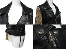 Load image into Gallery viewer, CHROME HEARTS クロムハーツ JJ DEAN ライダースジャケット サイズM ブラック レオパード ハラコ レザー シルバー925 美品 中古 4c067438