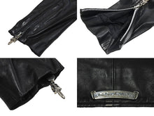 Load image into Gallery viewer, CHROME HEARTS クロムハーツ JJ DEAN ライダースジャケット サイズM ブラック レオパード ハラコ レザー シルバー925 美品 中古 4c067438