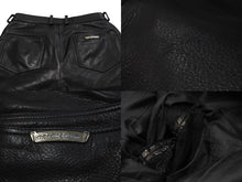 Load image into Gallery viewer, CHROME HEARTS クロムハーツ フレアニー カーペンター レザーパンツ ブラック シルバー925 ロゴ サイズ33 美品 中古 4c067446