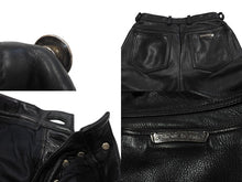 Load image into Gallery viewer, CHROME HEARTS クロムハーツ フレアニー カーペンター レザーパンツ ブラック シルバー925 ロゴ サイズ30 美品 中古 4c067447