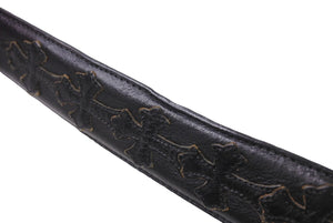 CHROME HEARTS クロムハーツ クロスパッチ ベルトストラップ サイズ30 レザー シルバー925 ブラック 美品 中古 4c067449