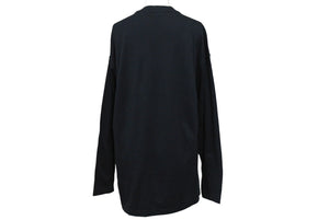 GIORGIO ARMANI ジョルジオアルマーニ 長袖Tシャツ イタリア製 コットン ブラック ホワイト サイズM 美品 中古 4c067461