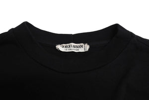 GIORGIO ARMANI ジョルジオアルマーニ 長袖Tシャツ イタリア製 コットン ブラック ホワイト サイズM 美品 中古 4c067461