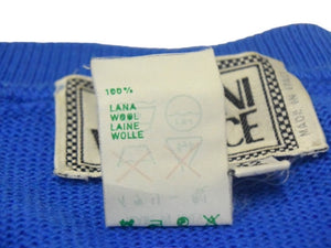 GIANNI VERSACE ジャンニ ヴェルサーチ オーバーサイズニット 1990s ウール ブルー マルチカラー サイズ42 美品 中古 4c067467