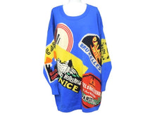 Load image into Gallery viewer, GIANNI VERSACE ジャンニ ヴェルサーチ オーバーサイズニット 1990s ウール ブルー マルチカラー サイズ42 美品 中古 4c067467