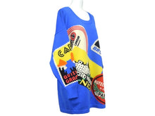 Load image into Gallery viewer, GIANNI VERSACE ジャンニ ヴェルサーチ オーバーサイズニット 1990s ウール ブルー マルチカラー サイズ42 美品 中古 4c067467