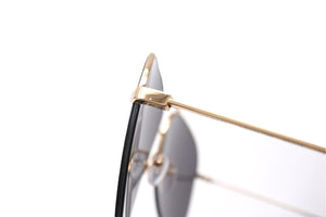 極美品 Victoria Beckham ヴィクトリアベッカム サングラス ティアドロップ VBS90 C62 62□13 145 ブラック ゴールド 中古 4c067472