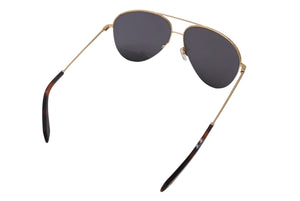 極美品 Victoria Beckham ヴィクトリアベッカム サングラス ティアドロップ VBS90 C62 62□13 145 ブラック ゴールド 中古 4c067472
