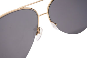極美品 Victoria Beckham ヴィクトリアベッカム サングラス ティアドロップ VBS90 C62 62□13 145 ブラック ゴールド 中古 4c067472