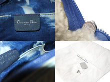 Load image into Gallery viewer, Christian Dior クリスチャンディオール サドル ハンドバッグ ガリアーノ期 MA0090 キャンバス ムートン ブルー 美品 中古 4c067477