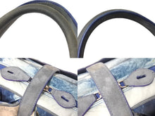 Load image into Gallery viewer, Christian Dior クリスチャンディオール サドル ハンドバッグ ガリアーノ期 MA0090 キャンバス ムートン ブルー 美品 中古 4c067477