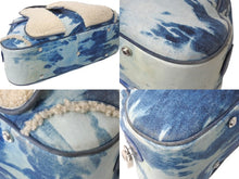 Load image into Gallery viewer, Christian Dior クリスチャンディオール サドル ハンドバッグ ガリアーノ期 MA0090 キャンバス ムートン ブルー 美品 中古 4c067477