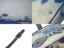 Load image into Gallery viewer, Christian Dior クリスチャンディオール サドル ハンドバッグ ガリアーノ期 MA0090 キャンバス ムートン ブルー 美品 中古 4c067477