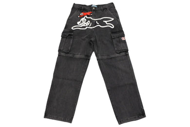 新品未使用 Billionaire Boys Club ビリオネアボーイズクラブ 2WAY ウォッシュドデニム カーゴパンツ ブラック デニム ICEJP241P002 サイズM 中古 4c067482