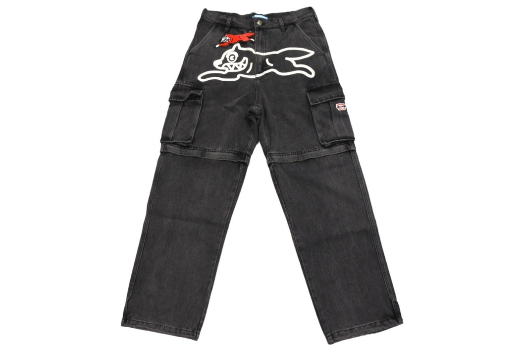 新品未使用 Billionaire Boys Club ビリオネアボーイズクラブ 2WAY ウォッシュドデニム カーゴパンツ ブラック デニム ICEJP241P002 サイズM 中古 4c067482