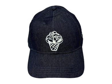 新品未使用 Billionaire Boys Club ビリオネアボーイズクラブ DENIM CAP ICECREAM デニム キャップ アイスクリーム ブルー インディゴ ICJP233H001 サイズM 中古 4c067487